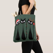 Mid Century Modern Christmas Cats Retro Classic トートバッグ (クローズアップ)