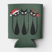 Mid Century Modern Christmas Cats Retro Classic 缶クーラー (正面)