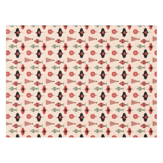 Mid Century Modern Christmas Pattern テーブルクロス (正面(横))