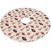 Mid Century Modern Christmas Pattern  ブラッシュドポリエステルツリースカート (アングル)