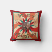 Mid Century Modern Christmas Sputnik Stars Photo クッション (正面)