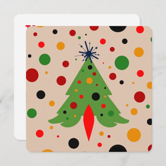 Mid Century Modern Christmas Tree Retro Rocket (正面/裏面)