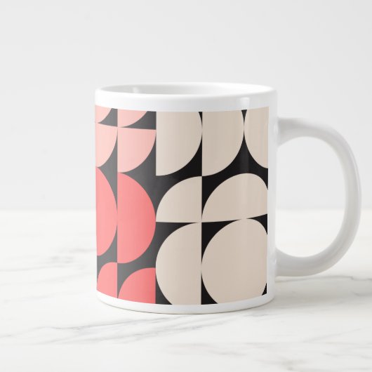 Mid-Century Modern Circles and Semicircles Design ジャンボコーヒーマグカップ (右)