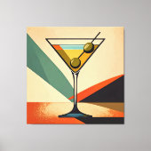 Mid Century Modern Color Block Martini Art キャンバスプリント (正面)