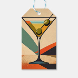 Mid Century Modern Color Block Martini Art ギフトタグ