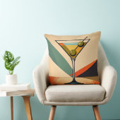 Mid Century Modern Color Block Martini Art クッション (椅子)