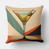 Mid Century Modern Color Block Martini Art クッション (裏面)