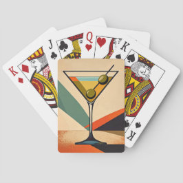 Mid Century Modern Color Block Martini Art トランプ