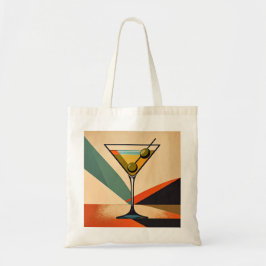 Mid Century Modern Color Block Martini Art トートバッグ