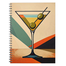 Mid Century Modern Color Block Martini Art ノートブック