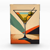 Mid Century Modern Color Block Martini Art フォトブロック (正面)