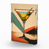 Mid Century Modern Color Block Martini Art フォトブロック (右)