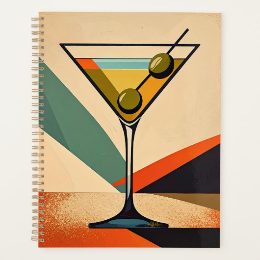 Mid Century Modern Color Block Martini Art プランナー手帳 (正面)