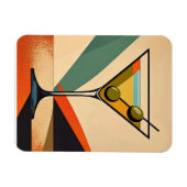 Mid Century Modern Color Block Martini Art マグネット (横)