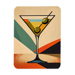 Mid Century Modern Color Block Martini Art マグネット