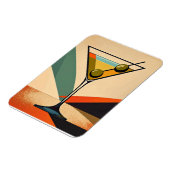 Mid Century Modern Color Block Martini Art マグネット (左側)