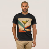 Mid Century Modern Color Block Martini Art Tシャツ (正面フル)