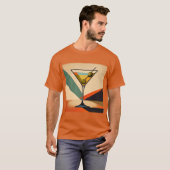 Mid Century Modern Color Block Martini Art Tシャツ (正面フル)