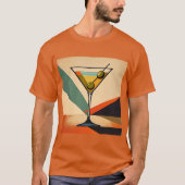 Mid Century Modern Color Block Martini Art Tシャツ (正面)