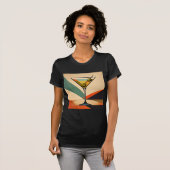 Mid Century Modern Color Block Martini Art Tシャツ (正面フル)