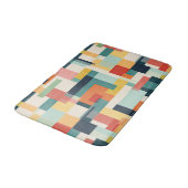 Mid Century Modern Color Blocks Geometric Pattern バスマット (アングル)
