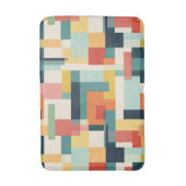 Mid Century Modern Color Blocks Geometric Pattern バスマット (正面縦)