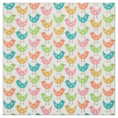 Mid Century Modern Colorful Atomic Birds Pattern ファブリック (見本)