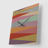 Mid-Century Modern Colorful triangles  スクエア壁時計 (傾斜)
