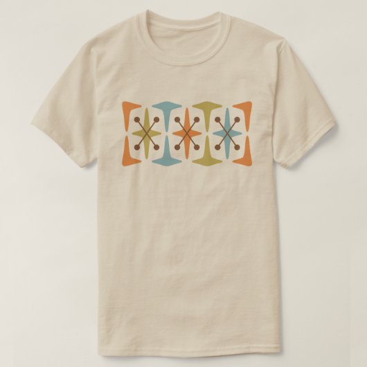 Mid Century Modern Cosmic Starburst Design T-Shirt Tシャツ (デザイン正面)