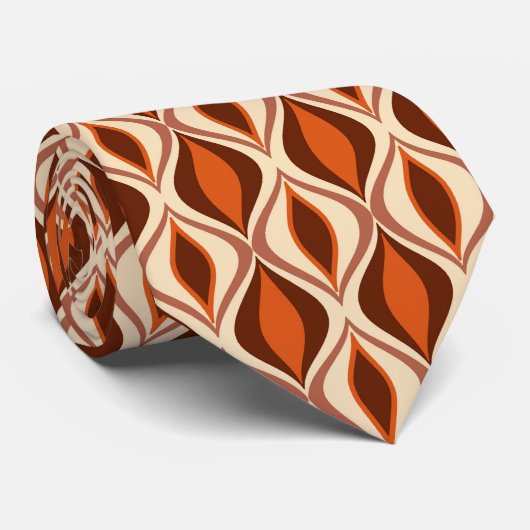 Mid-Century Modern Diamonds, Brown, Beige & Rust ネクタイ (ロール)