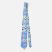 Mid-Century Modern Dots - sky blue & multi ネクタイ (正面)