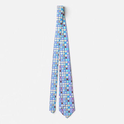 Mid-Century Modern Dots - sky blue & multi ネクタイ (裏面)