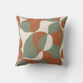 Mid-Century Modern Earthy Abstract Wavy クッション (裏面)