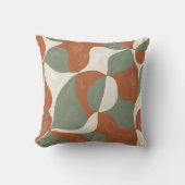 Mid-Century Modern Earthy Abstract Wavy クッション (正面)