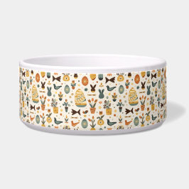 Mid‑Century Modern Easter Pet Bowl | Retro Bunny ボウル
