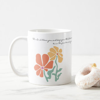 Mid Century Modern Floral Bible Verse Blessing Cof コーヒーマグカップ