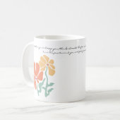 Mid Century Modern Floral Bible Verse Blessing Cof コーヒーマグカップ (正面左)