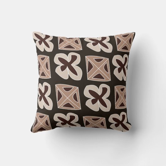 Mid Century Modern Floral Geometric クッション (裏面)