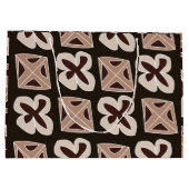 Mid Century Modern Floral Geometric ラージペーパーバッグ (裏面)