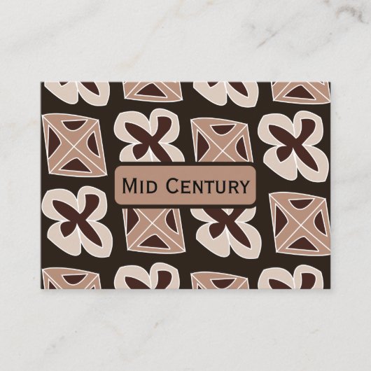 Mid Century Modern Floral Geometric 名刺 (正面)