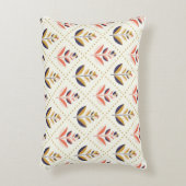  Mid-Century Modern Floral Pattern アクセントクッション (正面(垂直))