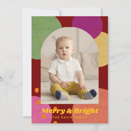 Mid Century Modern Fun Photo Holidays 招待状 (正面)