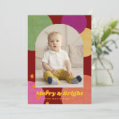 Mid Century Modern Fun Photo Holidays 招待状 (スタンド正面)