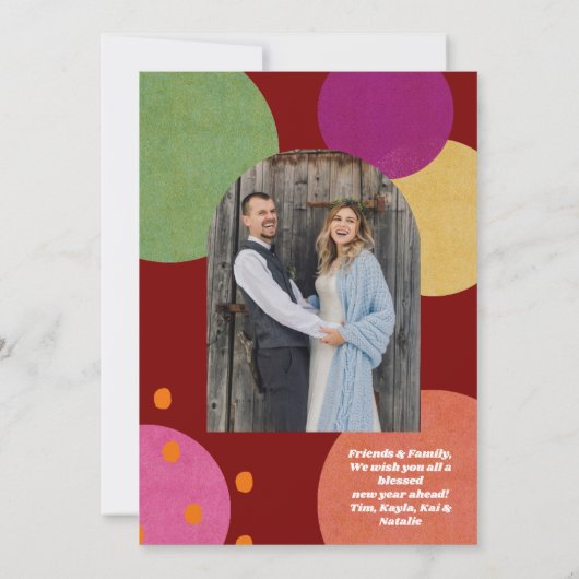 Mid Century Modern Fun Photo Holidays 招待状 (裏面)