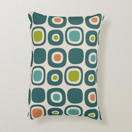 Mid Century Modern Garden Path Pattern アクセントクッション (裏面(縦))