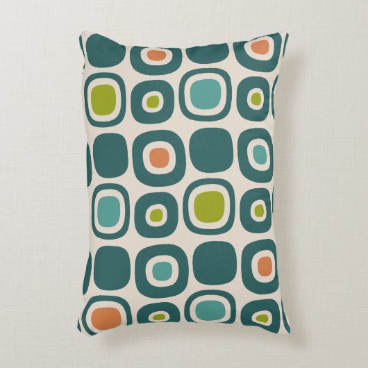 Mid Century Modern Garden Path Pattern アクセントクッション (正面(垂直))