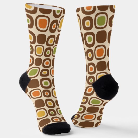 Mid Century Modern Garden Path Pattern ソックス (傾斜あり)