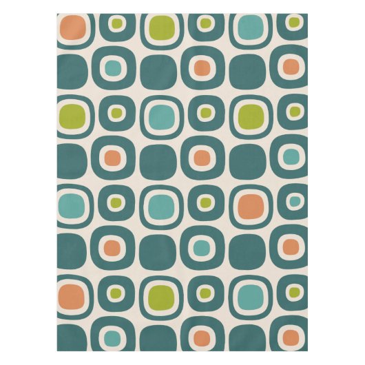 Mid Century Modern Garden Path Pattern テーブルクロス (正面)