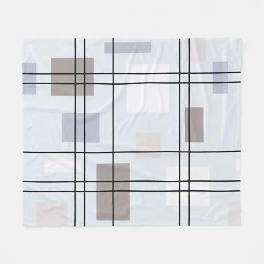 Mid Century Modern Geometric 16 フリースブランケット (正面(横))