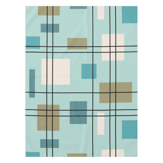 Mid Century Modern Geometric 5 テーブルクロス (正面)